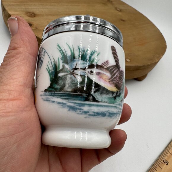 Vintage Royal Worcester Double Egg Coddler w/ Birds - Picture 7 of 13